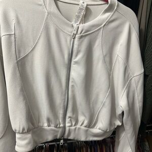 Lululemon Ribbed Zip-Up Jacket in Bone color